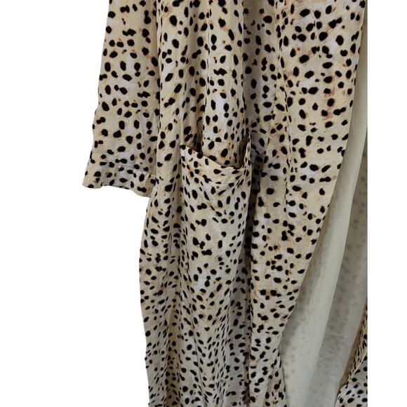 Cupcakes and Cashmere Animal Print Long Line Long Sleeve Cardigan Kimono L - Picture 2 of 6